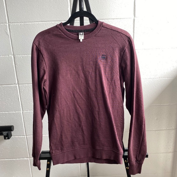 RAW Burgundy Crewneck Sweatshirt Size Small - Picture 1 of 5